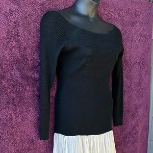 Valentino vintage silk chiffon and black knit, semi-transparent